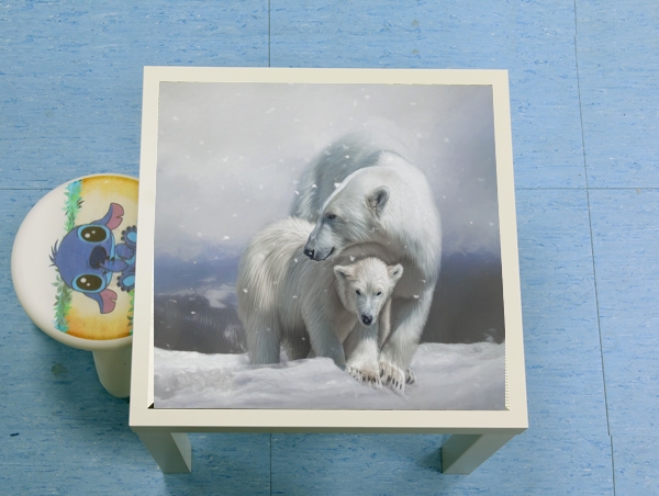 table d'appoint Polar bear family