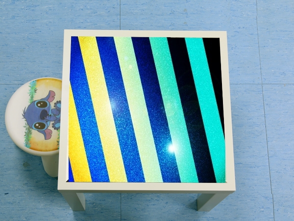table d'appoint Striped Colorful Glitter