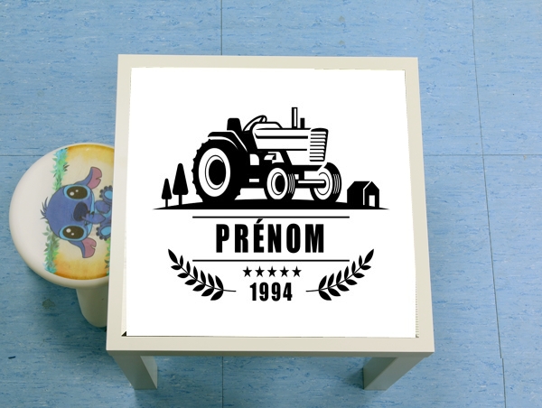 table d'appoint Tractor Logo Natural custom Name Tag