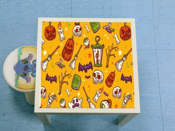 table d'appoint Yellow Halloween Pattern