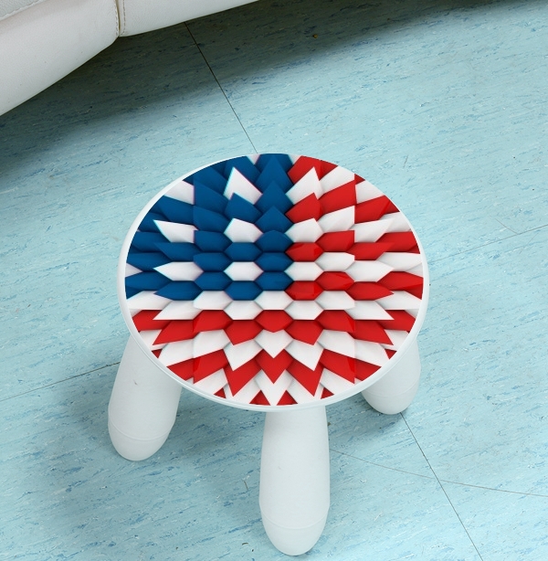 sgabello 3D Poly USA flag 
