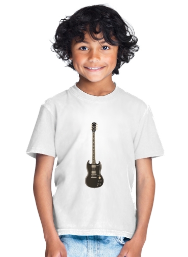 tshirt enfant AcDc Guitare Gibson Angus
