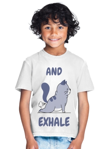 tshirt enfant Cat Yoga Exhale