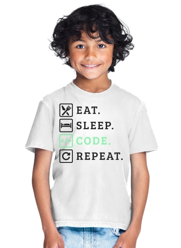 tshirt enfant Eat Sleep Code Repeat