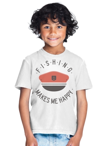 tshirt enfant Fishing makes me happy