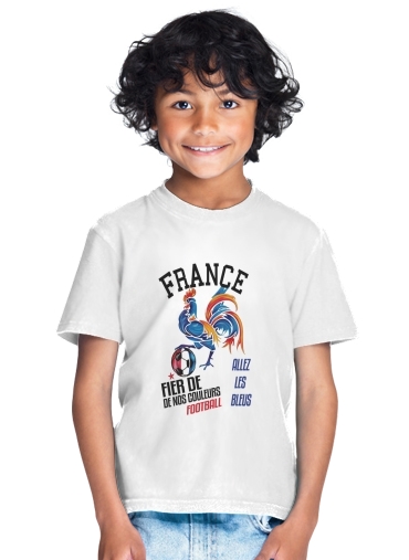 tshirt enfant France Football Coq Sportif Fier de nos couleurs Allez les bleus