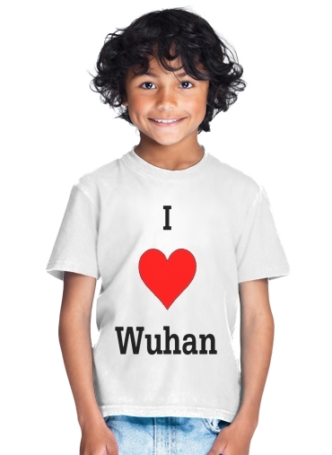 tshirt enfant I love Wuhan Coronavirus