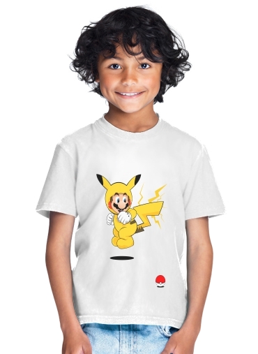 tshirt enfant Mario mashup Pikachu Impact-hoo!