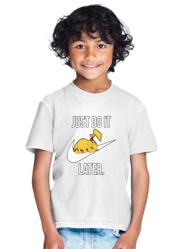 tshirt enfant Nike Parody Just Do it Later X Pikachu