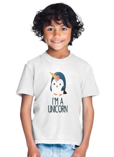 tshirt enfant Pingouin wants to be unicorn