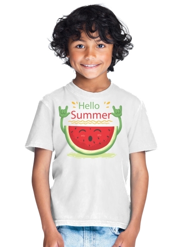 tshirt enfant Summer pattern with watermelon