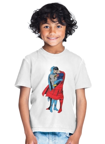 Bambino Superman And Batman Kissing For Equality 