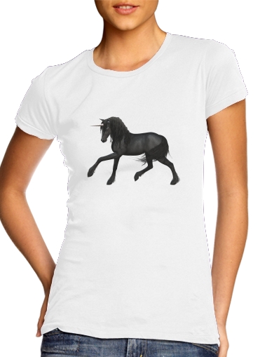 Tshirt Black Unicorn femme
