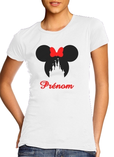 Tshirt castle Minnie Face with custom name femme