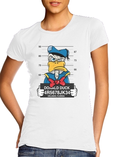 Tshirt Donald Duck Crazy Jail Prison femme