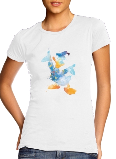 Tshirt Donald Duck Watercolor Art femme