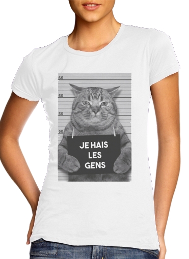 Tshirt I hate people Cat Jail femme