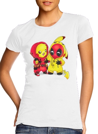 Tshirt Pikachu x Deadpool femme
