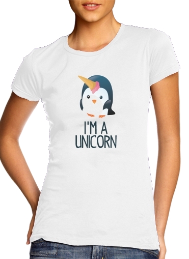 Tshirt Pingouin wants to be unicorn femme