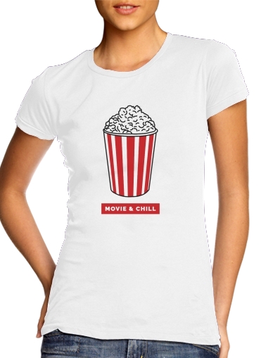 Tshirt Popcorn movie and chill femme