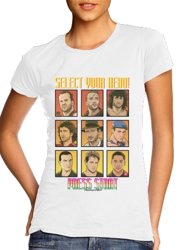 Tshirt Select your Hero Retro 90s femme