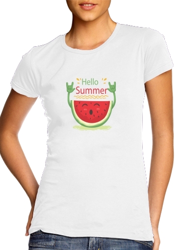Tshirt Summer pattern with watermelon femme