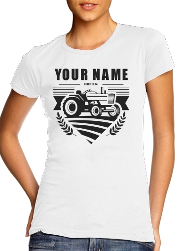 Tshirt Tractor Farm Logo Custom femme