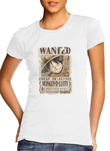 Tshirt Wanted Luffy Pirate femme