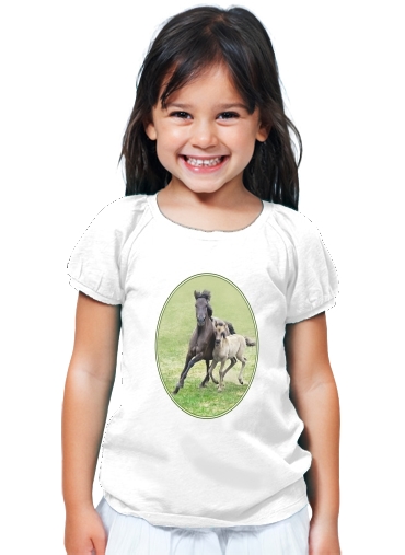 Bambino Horses, wild Duelmener ponies, mare and foal 