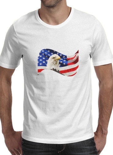 Tshirt American Eagle and Flag homme
