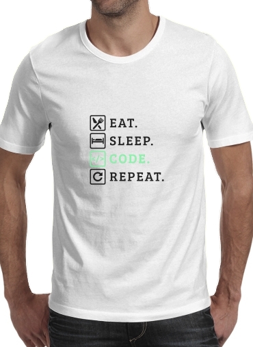 Tshirt Eat Sleep Code Repeat homme