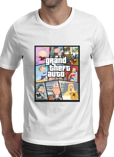 Tshirt Family Guy mashup GTA homme