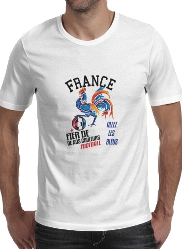 Tshirt France Football Coq Sportif Fier de nos couleurs Allez les bleus homme