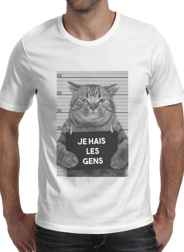 Tshirt I hate people Cat Jail homme