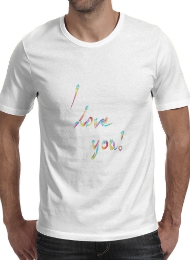 Tshirt I love you - Rainbow Text homme