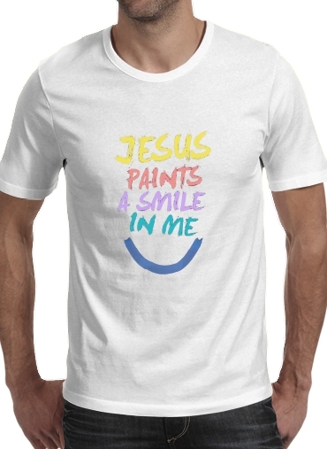 Tshirt Jesus paints a smile in me Bible homme
