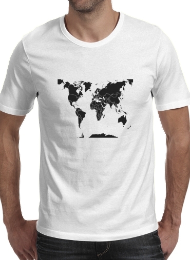 Tshirt mappa del mondo globo homme