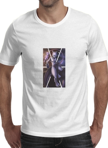 Tshirt Mew And Mewtwo Fanart homme