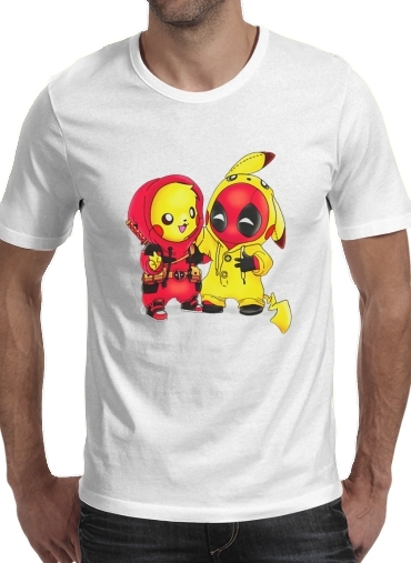 Tshirt Pikachu x Deadpool homme