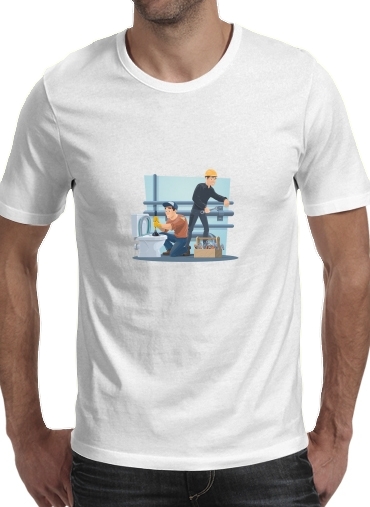 Tshirt Plumbers with work tools homme