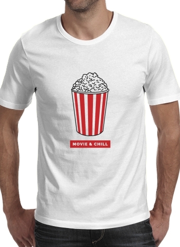 Tshirt Popcorn movie and chill homme