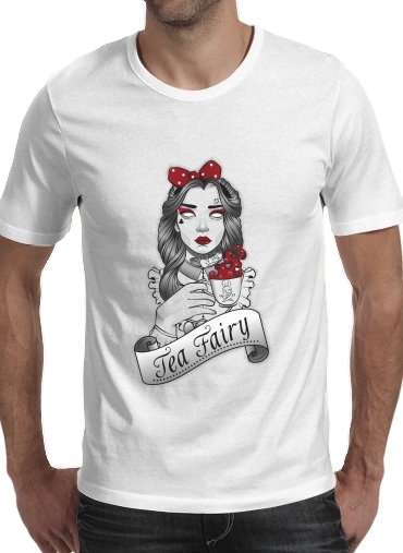 Tshirt Scary zombie Alice drinking tea homme