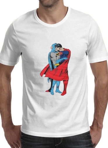 Tshirt Superman And Batman Kissing For Equality homme