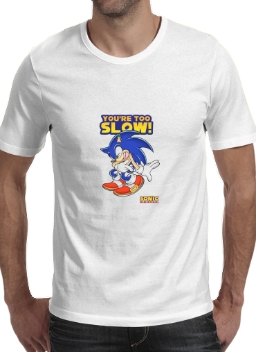 Tshirt You're Too Slow - Sonic homme
