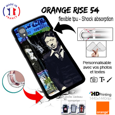 Coque Orange Rise 54 / Alcatel 1 Personnalisée souple