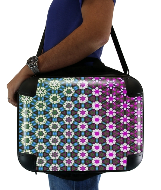 borsa Abstract bright floral geometric pattern teal pink white 