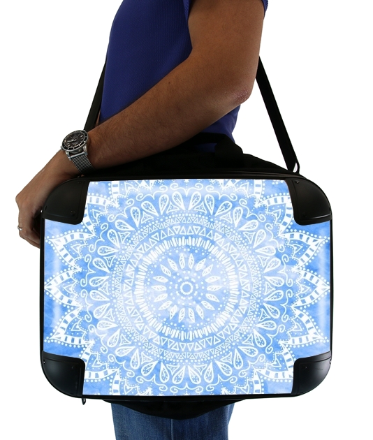 sacoche ordinateur Bohemian Flower Mandala in Blue