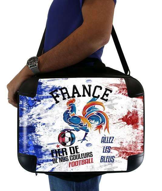 sacoche ordinateur France Football Coq Sportif Fier de nos couleurs Allez les bleus