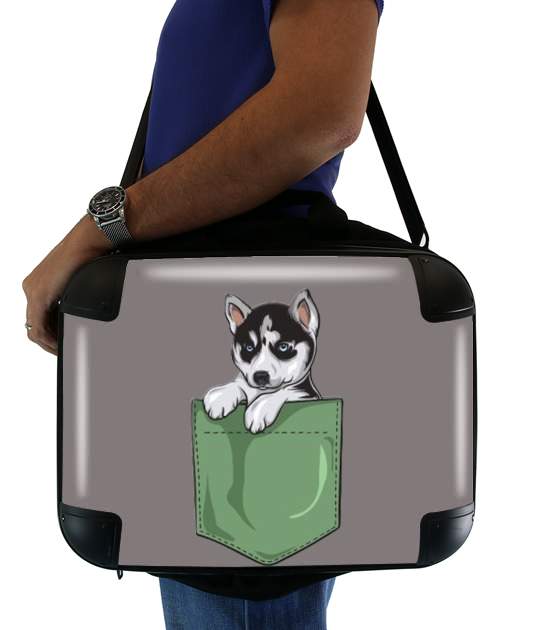 sacoche ordinateur Husky Dog in the pocket
