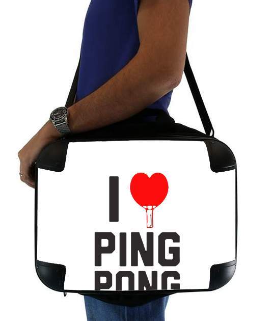 sacoche ordinateur I love Ping Pong
